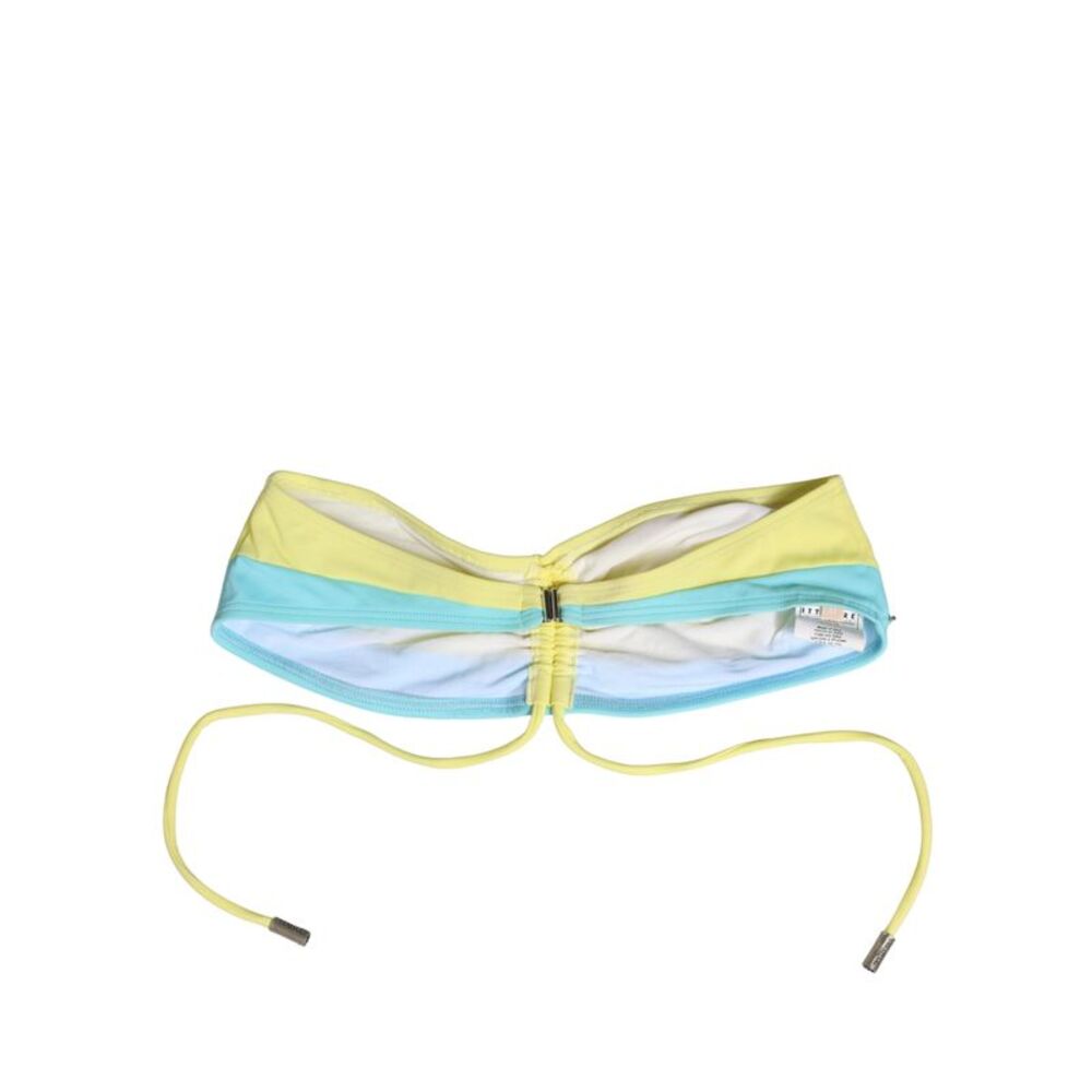 Pyrex Yellow Blue Bandeau Top Bikini Bottom 2 Piece Women's Swimwear - Picture 2 of 5